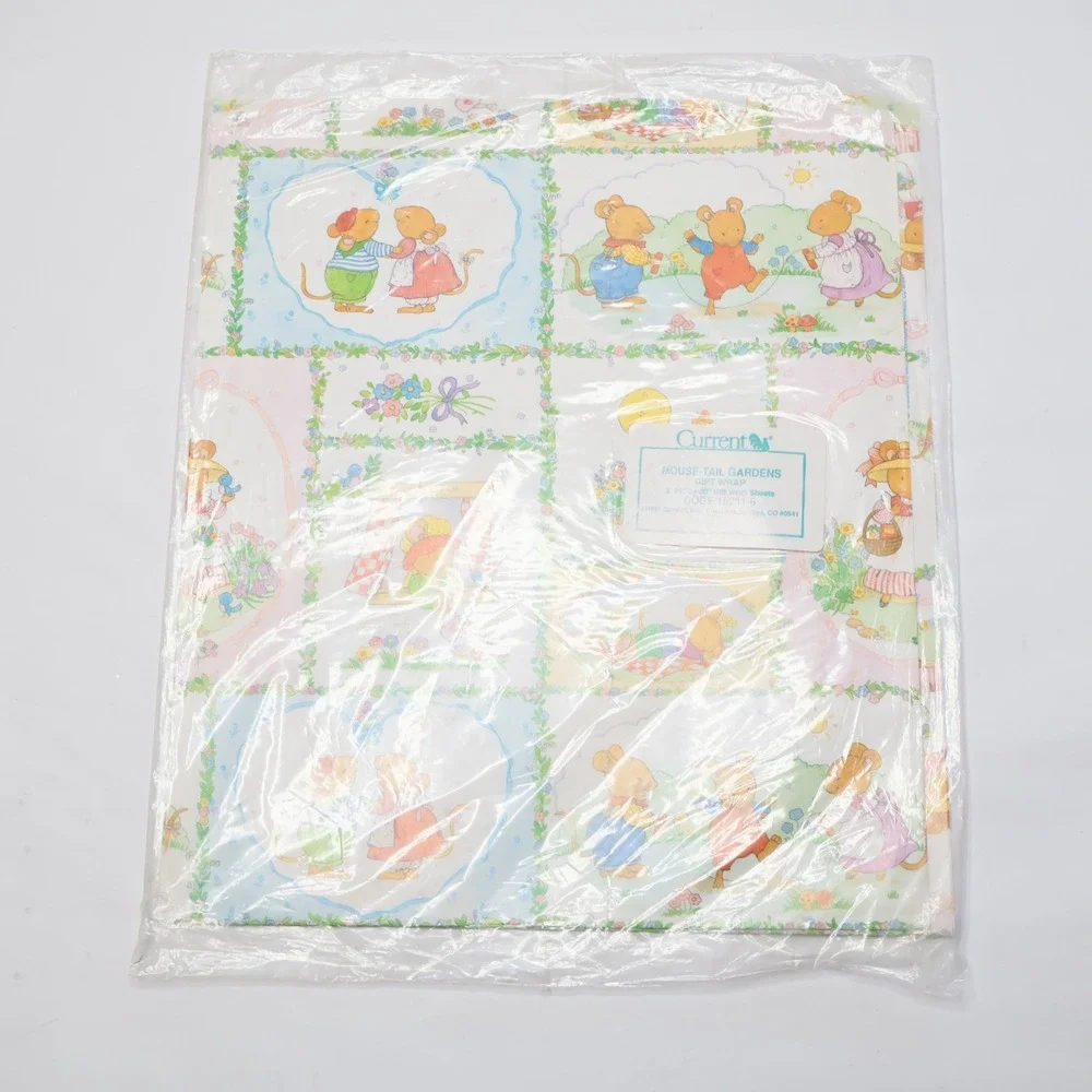 Vintage House-Mouse Designs & Current‎ Mouse-Tail Gardens Gift Wrap 6 Sheets